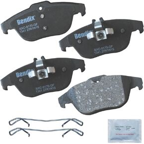 Bendix Priority 1 Ceramic Rear Disc Brake Pad Set for Mercedes-Benz C230, C250 2015-2010, C300, C350 2015-2008, E350 2013-2010, E400, E550 2017-2010, GLK250 2015-2013, GLK350 2015-2010 - (CFC1341)