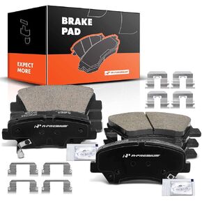 A-Premium Front and Rear Ceramic Disc Brake Pads Set Compatible with Select Hyundai and Kia Models- Elantra Coupe GT 2011-2016, For Veloster 2012-2016, Forte/Forte Koup/Forte5 2014-2016, with Hardware