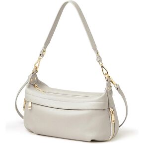 DORIS&JACKY Soft Leather Shoulder Bags For Women Medium Designer Crossbody Purse And Handbags With Two Detachable Straps