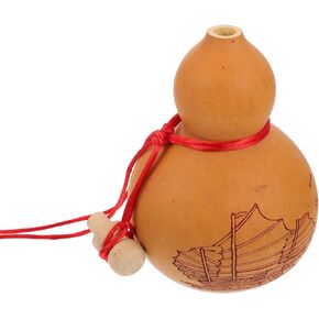 UPKOCH Natural Gourd Feng Shui Natural Wu Lou Chinese Pumpkin Decorative Dried Wine Bottle Dry Gourd DIY Crafts Photography Props Desktop Decoration (Khaki)