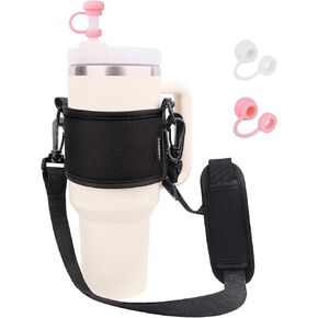 Water Bottle Carrier Holder with Shoulder Strap Water Bottle Handle Strap Sling for Stanley 30&40oz Tumblers Stanley Cup Accessories