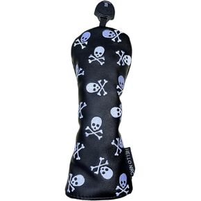Golf Club Headcover 3 Wood Headcover Hybrid Head Covers Skulls Embroidery Premium Leather Driver Fairway Wood Hybrid Blade Mallet Putter Cover Magnetic Closure