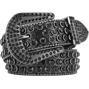 Sparkly Rhinestone Belt for Women Men Cowboy Cowgirl Bling Studded BB Y2K Belt Plus Size