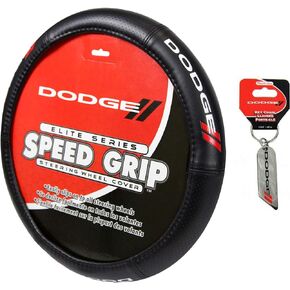 Plasticolor Steering Auto Wheel Cover with Fancy Logo Keychain Compatible with Dodge