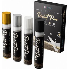 أقلام تحديد جامبو برأس لباد 15 مم من Stylo، 4 عبوات من علامات الملصقات السميكة الكبيرة الملونة، أقلام تحديد كبيرة الحجم لوضع العلامات واللافتات والسبورات السوداء والزجاج الأمامي واللوحات الخارجية وصناعة الحرف اليدوية in Kuwait