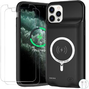Battery Case for iPhone 11 Pro, Upgraded 10000mAh Battery Pack Rechargeable Charger Case with Carplay Wireless Charging Compatible with iPhone 11 Pro (5.8 inch) External Battery Charging Case (Black)