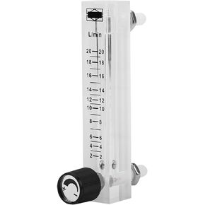 LZQ-7 Flowmeter 2-20LPM Flow Meter Oxygen Air Gas Regulator Acylic Flowmeter Oxygen Air Flow Meter with Control Valve for Measuring Controlling