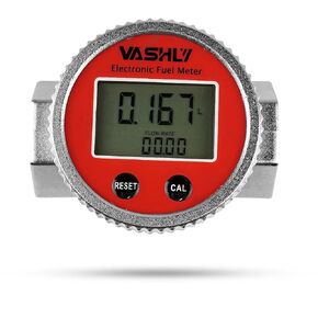 Vashly Turbine Flow Meter 3/4" inch with Digital LCD Display for Measure Diesel Kerosene Gasoline (Square)