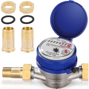 معدن الماء، مقياس التدفق، DN15، وصلات 1/2 بوصة NPT، عداد مياه بارد دقيق لفترة طويلة، للاستخدام في الحديقة والمنزل in Kuwait