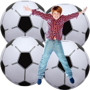Sosation 4 Pcs Giant Inflatable Beach Ball 30inch Large Baseball Soccer Basketball Football 2.5ft Inflatable Sport Ball for Summer Pool Beach Outdoor Sports Themed Party(Various Style)