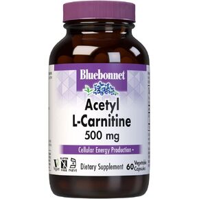BlueBonnet Acetyl L-Carnitine 500 mg Vitamin Capsules, 60 Count