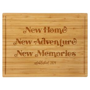 Home Sweet Home Established 2024 Engraved Cutting Board with Juice Groove Housewarming Cutting Board Gift Idea Closing Gift (11.75 x 15.75 Inches, Home Sweet Home 2024)