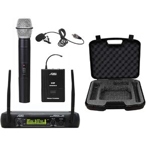 Audio 2000S XLR Wireless Microphone System with Body-Pack, Lavalier, and Receiver