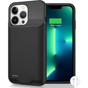Battery Case for iPhone 13 Pro, 7000mAh Slim Portable Rechargeable Protective Battery Pack Cover Power Bank Charging Case Compatible with iPhone 13 Pro (6.1 inch) Extended Battery Charger Case (Black)