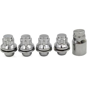 Wheel Locks 00276-00900 Compatible with Lexus Toyota Avalon C-HR Camry Celica Corolla Highlander Matrix Prius RAV4 Sienna Solara Tacoma Chrome Lug Nut Set of 4 M12 x 1.5