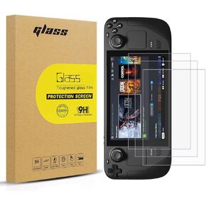 3-Pack Screen Protector Designed for Steam Deck 2022 Tempered Glass, Transparent HD Clear Anti-Scratch, Bubble Free, Screen Protector Compatible with Steam Deck