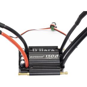 O'Hara 150A 2-6S LiPo ESC Waterproof Brushless Electronic Speed Controller with BEC and XT90 6.0mm Banana Head Connector for RC Boats Model Ship