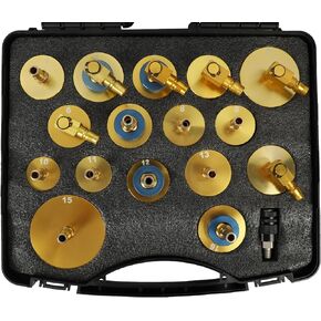 Automotive Brake Bleeder Kit 16PCS Brake Master Cylinder Adapters with 1PCS Quick Coupler, Brake System Fluid Bleeding Tools Set for Most Vehicles