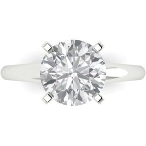 Clara Pucci 2.5 ct Round Cut Solitaire Genuine Moissanite Engagement Wedding Bridal Promise Anniversary Ring 14k White Gold for Women
