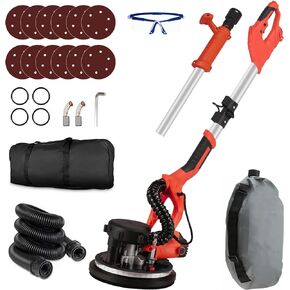 ماكينة صنفرة الحوائط الجافة، ماكينة سنفرة الحوائط الجافة الكهربائية بقدرة 1390 وات 8.5 أمبير، سرعة متغيرة 900-2600 دورة في الدقيقة، ماكينة سنفرة الجدران، وظيفة الفراغ، مع ضوء LED، مقبض قابل للسحب، مقاومة للغبار in Kuwait