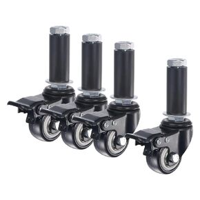 uxcell Swivel Expanding Stem Caster with Brake 1.5" Diameter 22mm Stem 88Lbs Load Capacity, for Kitchen Prep Tables, PVC, Pack of 4