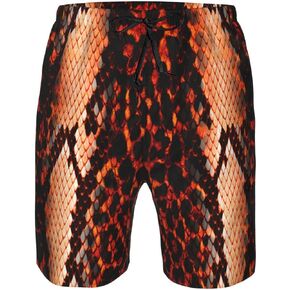 Men's Cool Cheetah Leopard Print Swim Trunks Quick Dry Vacation Beach Board Shorts Bathing Suits Swim with Mesh Lining