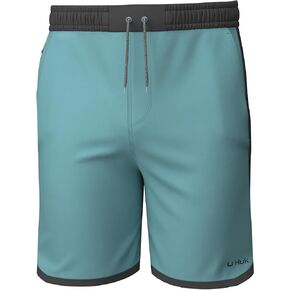 HUK Men's Long Caye Boardshort, 8" Fishing Board Shorts with Zipper Pockets
