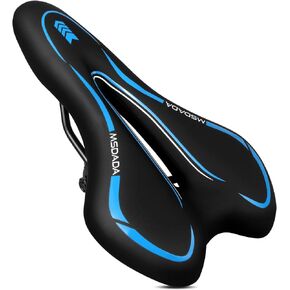 MSDADA Gel Bike Seat Mountain Bike Saddle - Comfortable Bicycle Seats with Extra Soft Cushion Padded for Men Women - Waterproof Bike Saddles for Mountain Bike, Road Bike, City Bike