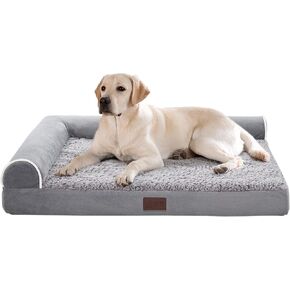 Orthopedic Dog Beds Medium Sized Dog, Pet Sofa Bed with Removable Washable Cover, Egg Foam Support, Bolster Cushion for Comfortable Sleep, Waterproof Lining and Non-Slip Bottom