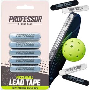 Lead Tape for Pickleaball Paddles 10 Pack - 3 Gram Pre-Weighted Bars - Add Power & Control to Your Paddle - Extra Strength Adhesive Edge Guard Strips- Black or Silver