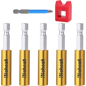 10PCS Strong Magnetic Extension Socket Drill Bit Holder 1/4" Hex Power Tools,Strong Magnetic Extension Bit Holder,Hex Shank S2 Steel Magnetic,Screwdriver Extension（Big Upgrade）