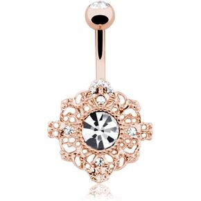 14G روز الذهب الروحي ماندالا البطن زر الدائري in Kuwait