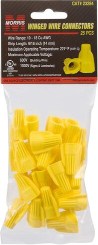 Morris Products Winged Twist Connectors – For Connecting Electrical Wiring – Flame Retardant Housing, Heavy Duty - Blue - Max: 1#8 w/3#10, Min: 2#10 w/1#12 Wire Combinations – Pack of 6 in Kuwait