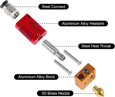 Ender 3 Hotend Extruder, Assembled Metal Hotend Kit 3D Printer Assembled Extruder Parts Compatible with Ender 3 Ender 3 V2 and Ender 3 Pro CR-10 in Saudi Arabia