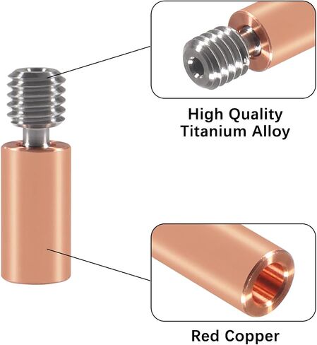 3Pcs Bi-Metal Heatbreak Heat Break CR10 Temperature Throat for V6 Hotend Heater Block for 3D Printer 1.75MM Filament Smooth in Saudi Arabia