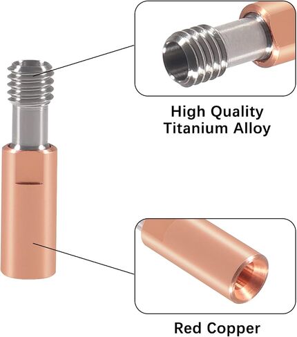 3Pcs Bi-Metal Heatbreak Heat Break CR10 Temperature Throat for V6 Hotend Heater Block for 3D Printer 1.75MM Filament Smooth in Saudi Arabia