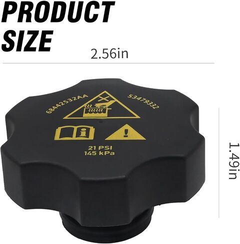 68442532AA Radiator Coolant Recovery Cap, Replacement for Chrysler Dodge Jeep Ram EcoDiesel, 2014-2021 Cherokee Ram 1500, 2016-2021 Durango Grand Cherokee, 2017-2021 Pacifica Compass in Saudi Arabia