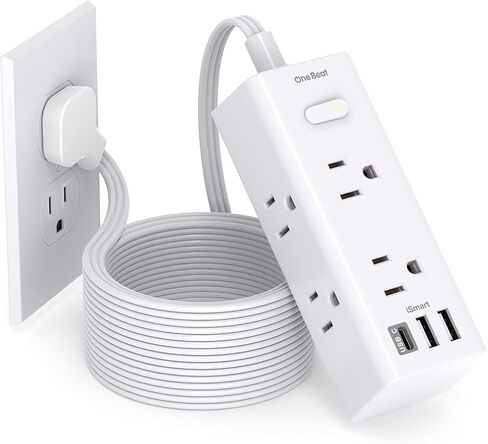 Flat Plug Power Strip, 10Ft Ultra Thin Flat Extension Cord with Multiple Outlets, 6 Outlet 3 USB Ports (1 USB C), Cruise Ship Power Strip with No Surge Protection, Office Supplies, Dorm Room Essential in Kuwait