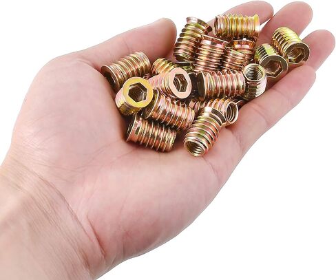 80 Pieces M8 Wood Inserts Bolt Furniture Screw in Nut Threaded Fastener Connector Hex Socket Drive for Wood Furniture Assortment (M8x20mm) in Saudi Arabia