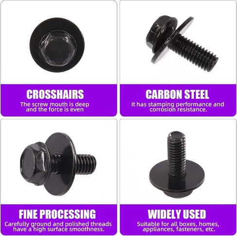 Swpeet 72Pcs Universal Metal Engine Under Cover Body Bolts Bumper Fender and Metal Trim Panel Spring Clip Auto Car U-Clip Trim Moulding Clip with Matched Screws Compatible with Most Cars in Saudi Arabia