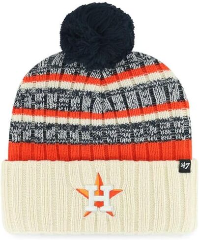 47 Houston Astros Beanie Mens Womens Cuffed Pom Knit Winter Hat, Cream/Natural White in Saudi Arabia