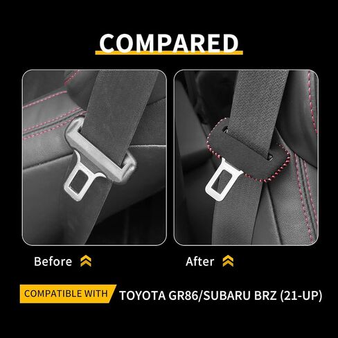 أغطية إبزيم حزام أمان السيارة من KUNGKIC لسيارة Toyota GR86 Subaru BRZ 2021 2022 2023 2024 من جلد البولي يوريثان غطاء مشابك حزام الأمان مضاد للخدش وحزام الأمان ملحقات السيارة الداخلية قطعتان باللون الرمادي in Kuwait