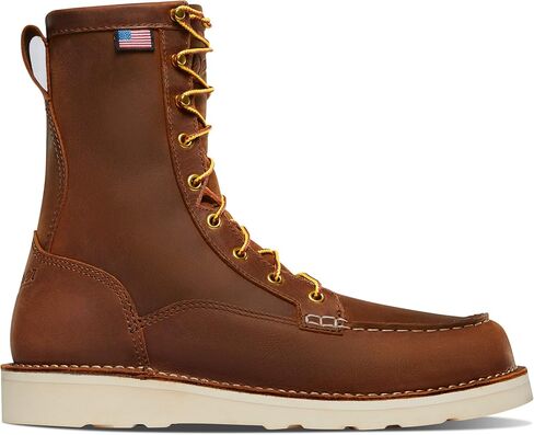 Danner 8" Bull Run Moc Toe Work Boots for Men - Durable Full-Grain Leather with Non Slip Wedge Outsole and 3-Density Cushion Footbed, EH Resistant in Saudi Arabia