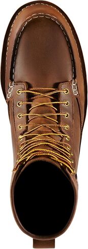 Danner 8" Bull Run Moc Toe Work Boots for Men - Durable Full-Grain Leather with Non Slip Wedge Outsole and 3-Density Cushion Footbed, EH Resistant in Saudi Arabia