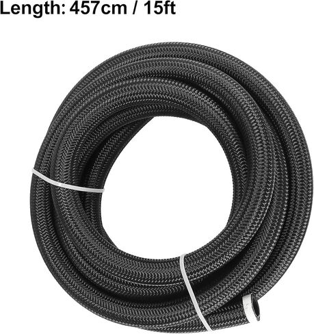 X AUTOHAUX 20ft 12AN Fuel Hose AN12 3/4" Universal Braided Nylon Stainless Steel CPE Oil Fuel Gas Line Hose Black in Saudi Arabia