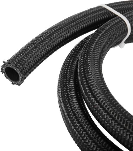X AUTOHAUX 20ft 12AN Fuel Hose AN12 3/4" Universal Braided Nylon Stainless Steel CPE Oil Fuel Gas Line Hose Black in Saudi Arabia