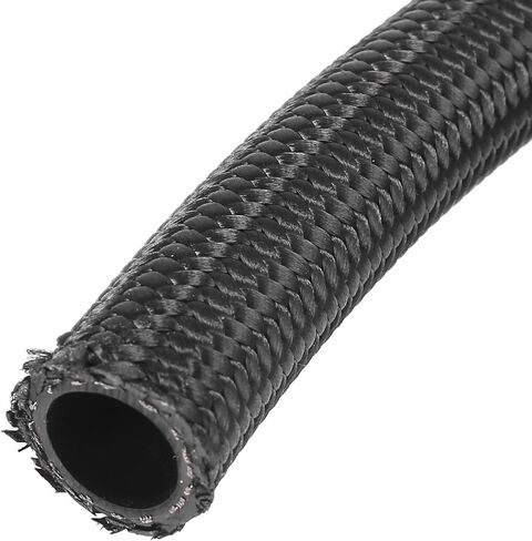 X AUTOHAUX 20ft 12AN Fuel Hose AN12 3/4" Universal Braided Nylon Stainless Steel CPE Oil Fuel Gas Line Hose Black in Saudi Arabia