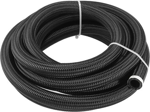 X AUTOHAUX 20ft 12AN Fuel Hose AN12 3/4" Universal Braided Nylon Stainless Steel CPE Oil Fuel Gas Line Hose Black in Saudi Arabia