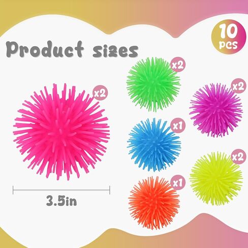POPLAY 10 قطع من الكرات المنتفخة، ألوان متنوعة، كرات شائكة، ألعاب حسية، كرات تخفيف التوتر للأطفال والبالغين والقلق، جوائز الفصول الدراسية الحسية in Kuwait