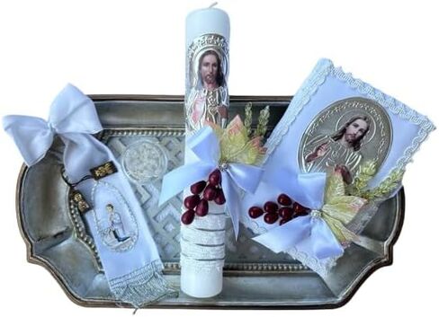 First Communion Candle with a Jesus Christ Image + Surprise Gift/Regalo sorpresa de Bolos (Tiempo limitado) in Saudi Arabia
